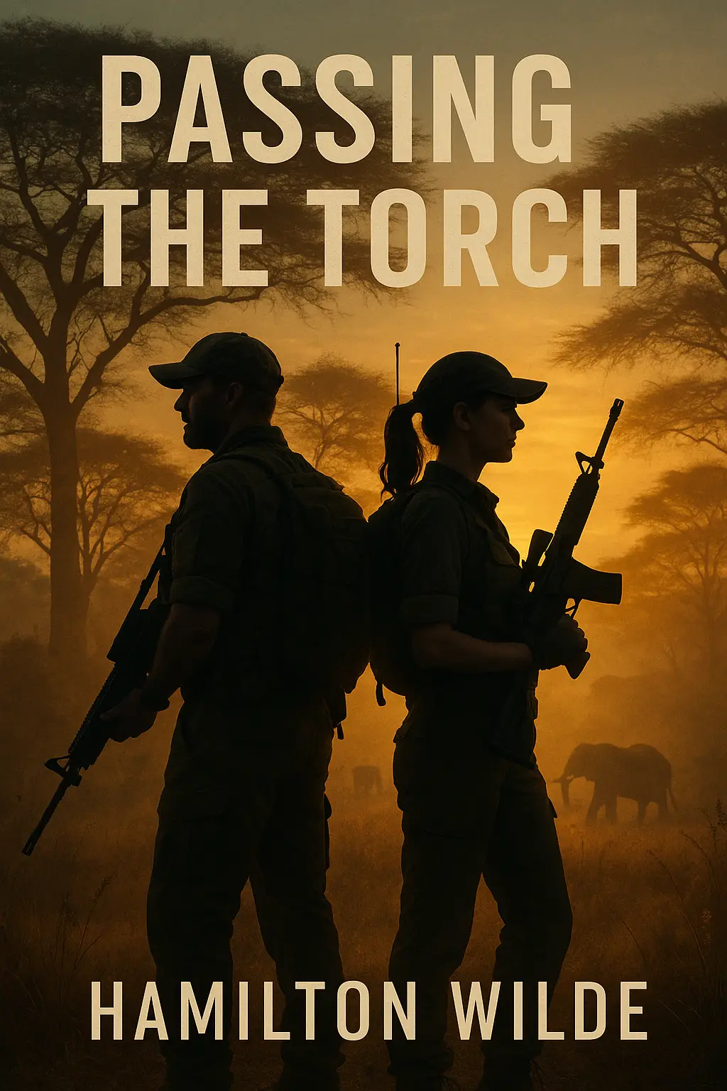 Father and daughter in bushveld